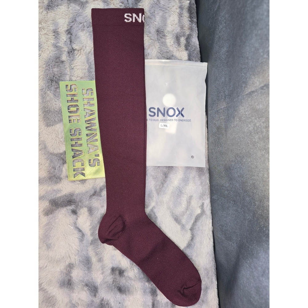 NWT SNOX Compression Socks Burgundy Knee High Women L/XL